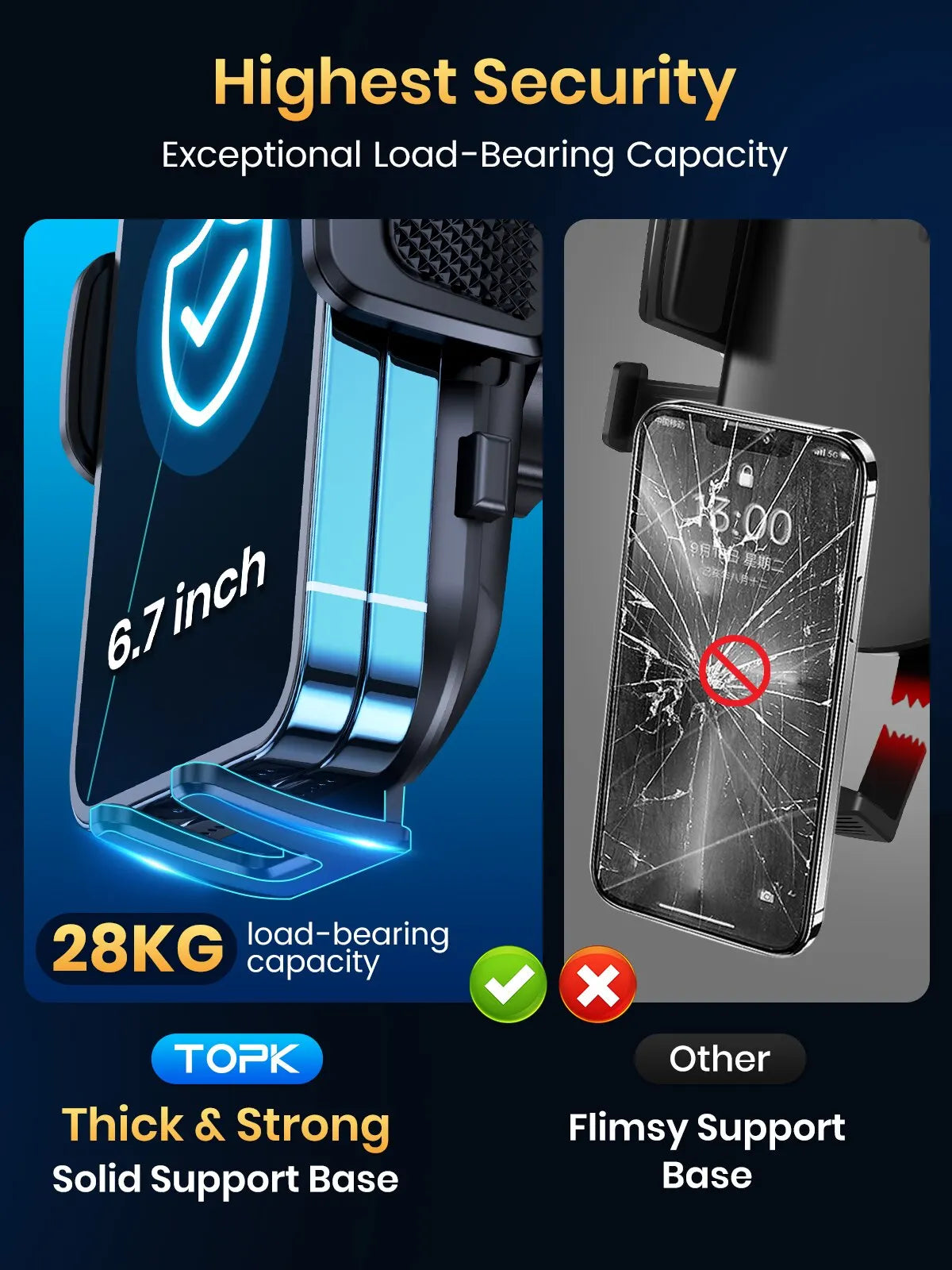 TOPK Car Phone Holder Air Vent, Car Phone Holder Mount