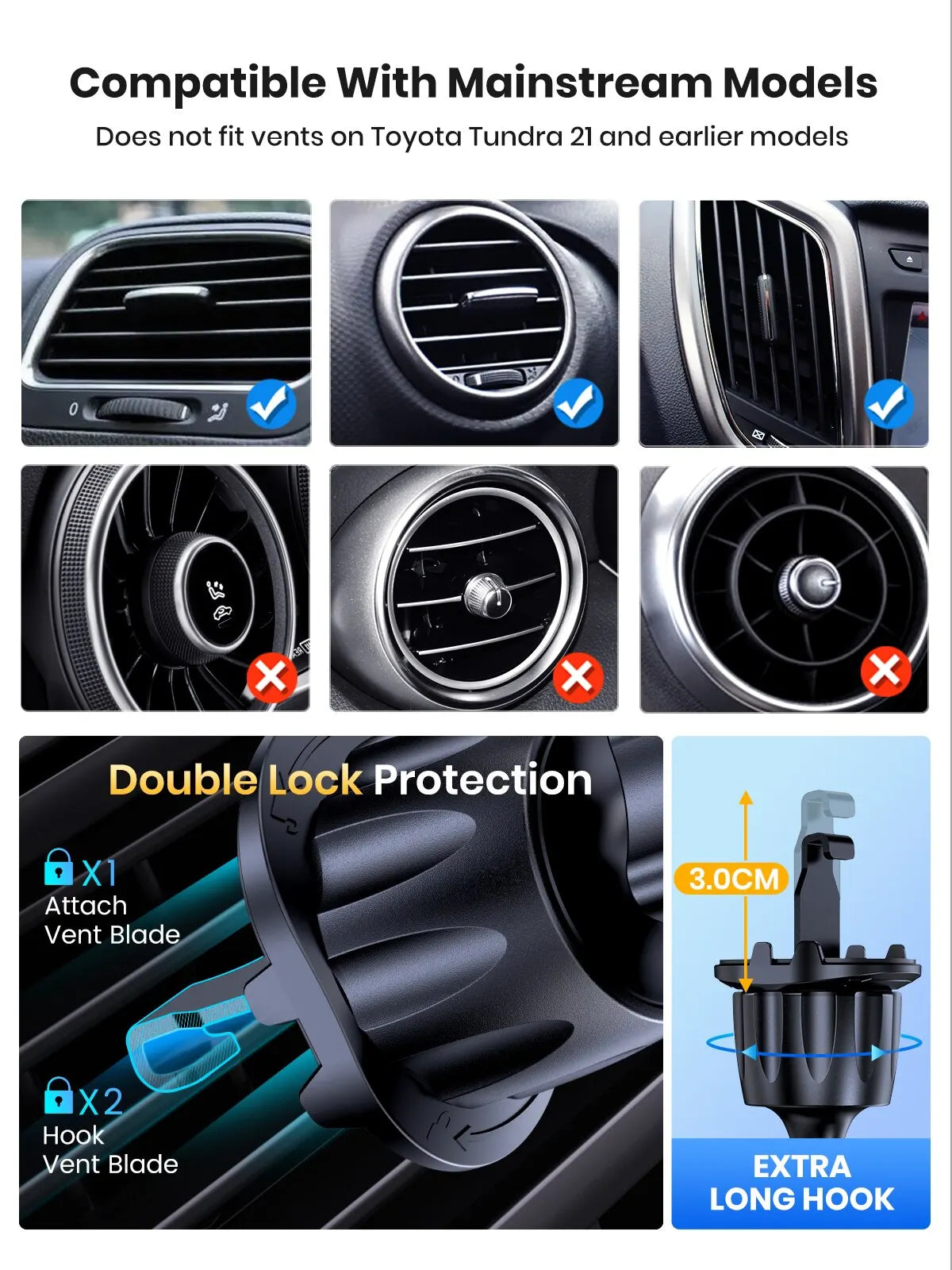 TOPK Car Phone Holder Air Vent, Car Phone Holder Mount