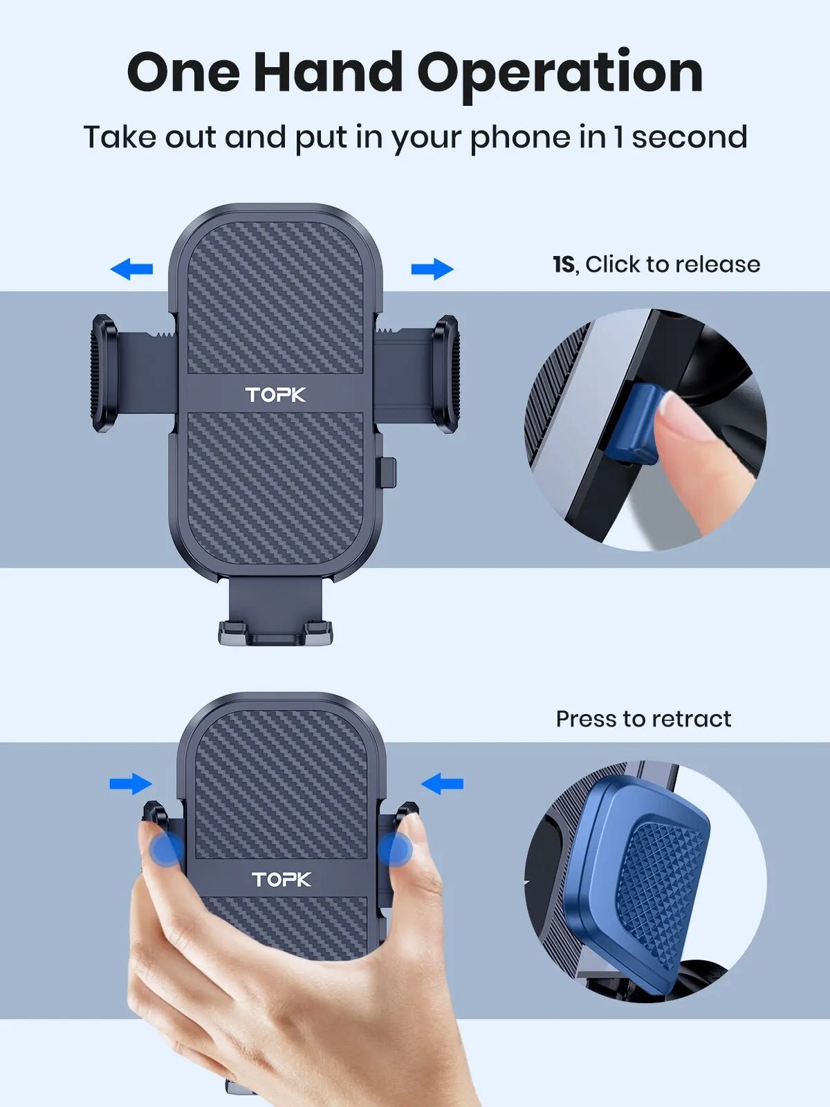 TOPK Car Phone Holder Air Vent, Car Phone Holder Mount