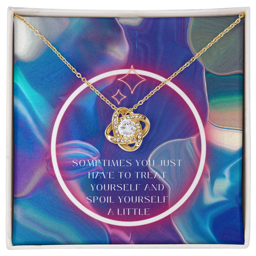 Gift for Self - Love Knot Necklace (Yellow & White Gold)