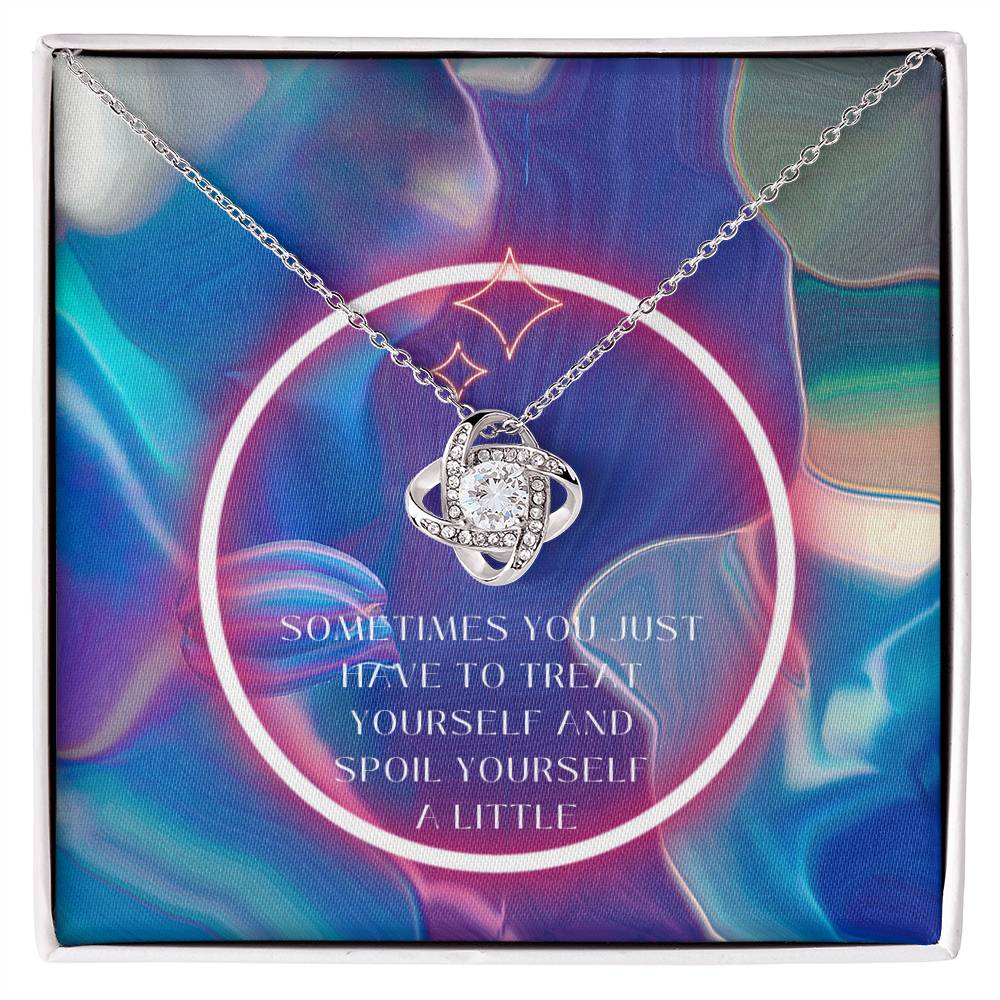 Gift for Self - Love Knot Necklace (Yellow & White Gold)