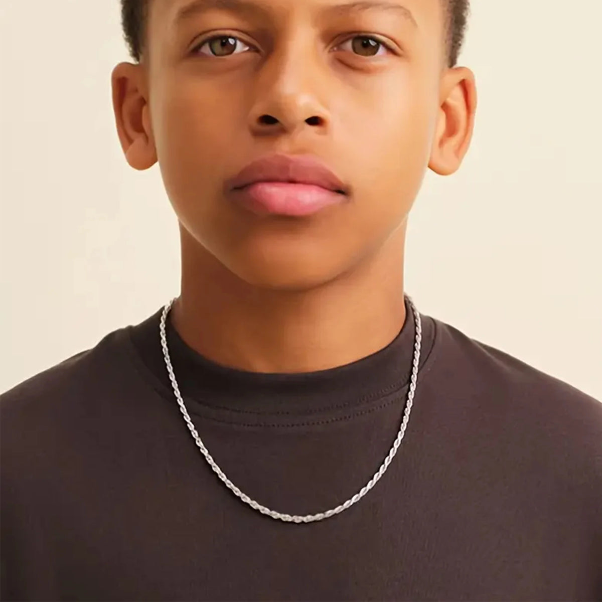To My Grandson Rope Chain Necklace with Message Card – "I Love You" Gift from Grandparents