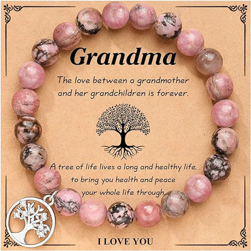 Tree of Life Bracelet for Women Lady,  Natural Stone Bracelet Gifts for Grandma, Birthday Christmas Wedding Mothers' Day Gifts