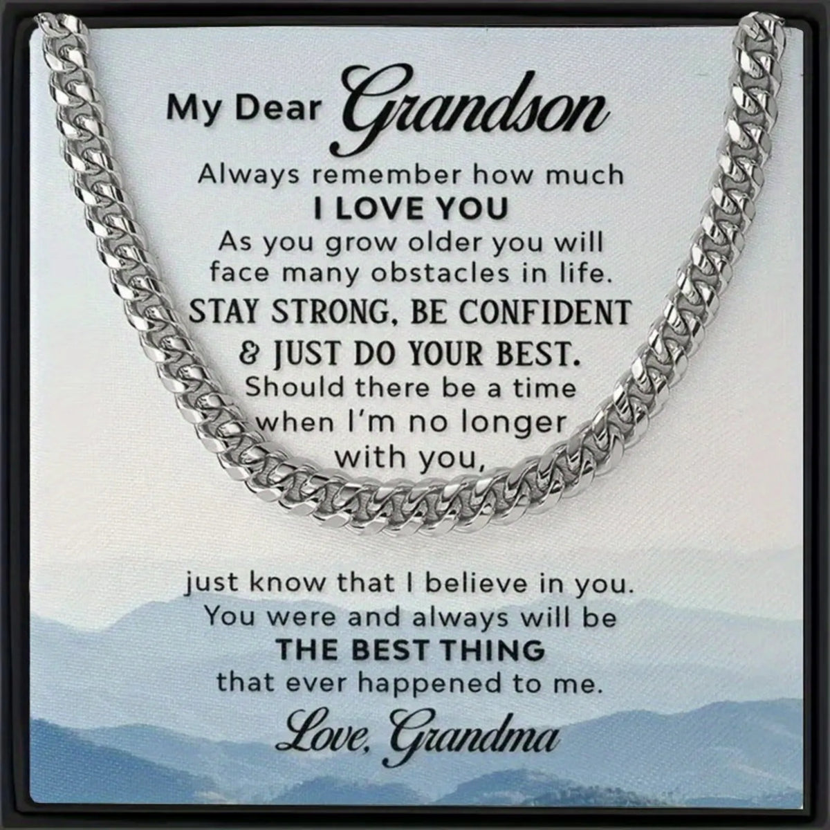 To My Grandson - Cuban Chain Necklace