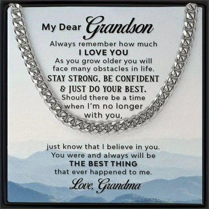 To My Grandson - Cuban Chain Necklace