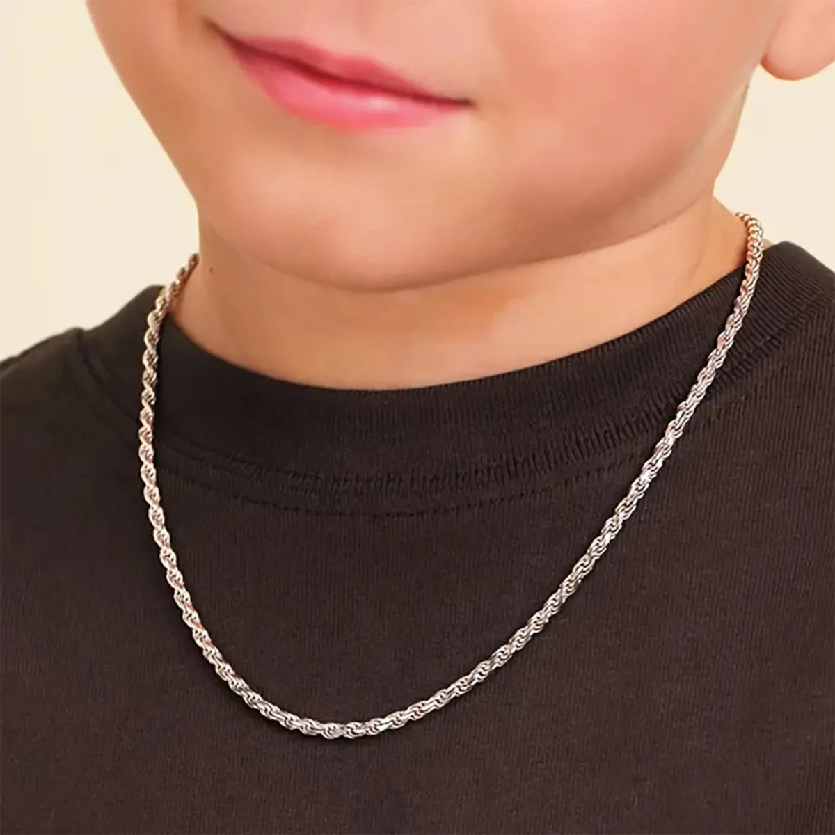 To My Grandson Rope Chain Necklace with Message Card – "I Love You" Gift from Grandparents