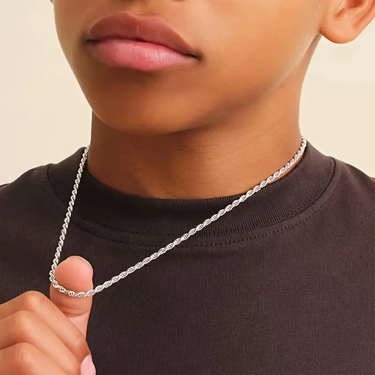 To My Grandson Rope Chain Necklace with Message Card – "I Love You" Gift from Grandparents
