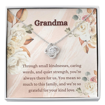 To My Grandma Elegant Pendant Necklace with Message Card "Through Small kindness"