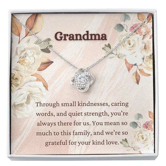 To My Grandma Elegant Pendant Necklace with Message Card "Through Small kindness"