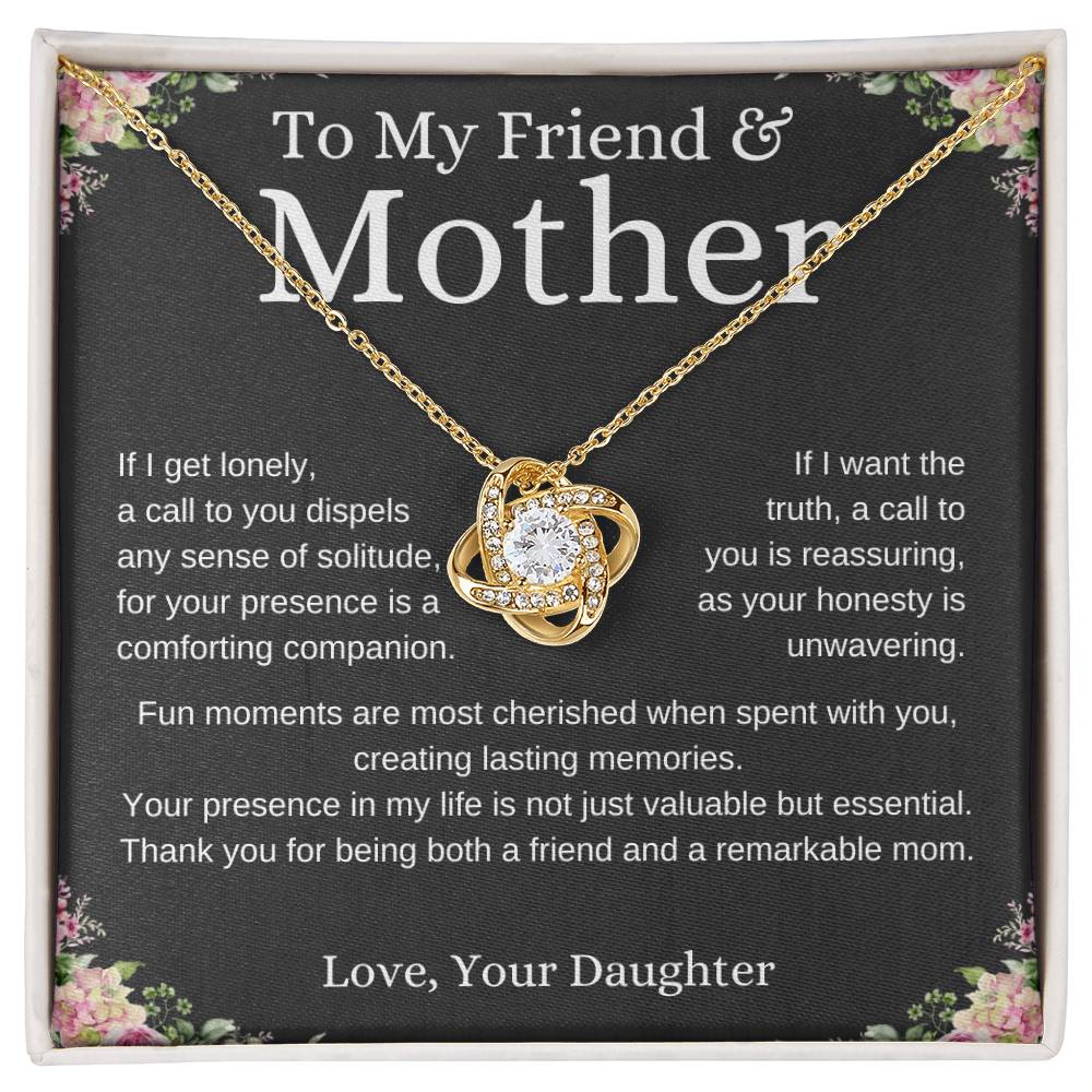 To My Friend and Mother 2 Loveknot Necklace