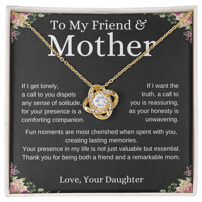 To My Friend and Mother 2 Loveknot Necklace