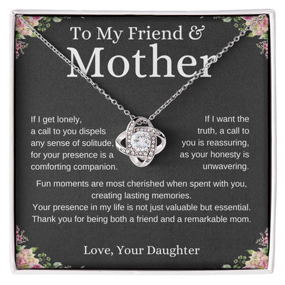 To My Friend and Mother 2 Loveknot Necklace