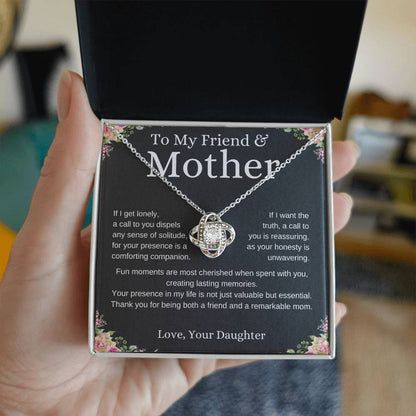 To My Friend and Mother 2 Loveknot Necklace