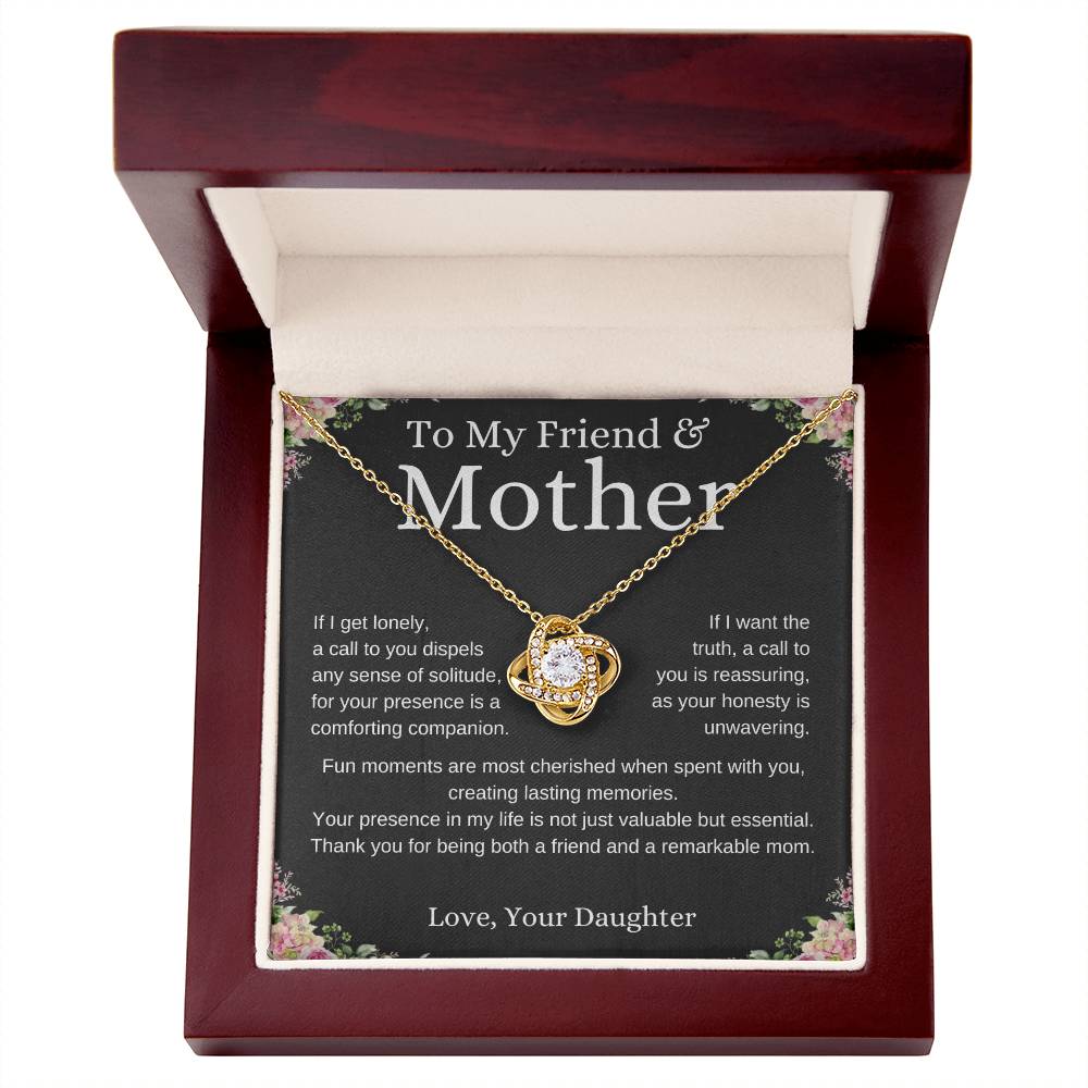 To My Friend and Mother 2 Loveknot Necklace