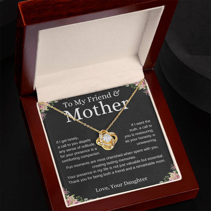 To My Friend and Mother 2 Loveknot Necklace