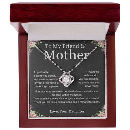 To My Friend and Mother 2 Loveknot Necklace