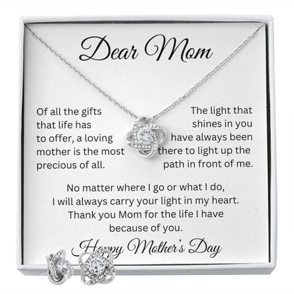Dear Mom | Love Knot Earring and Necklace