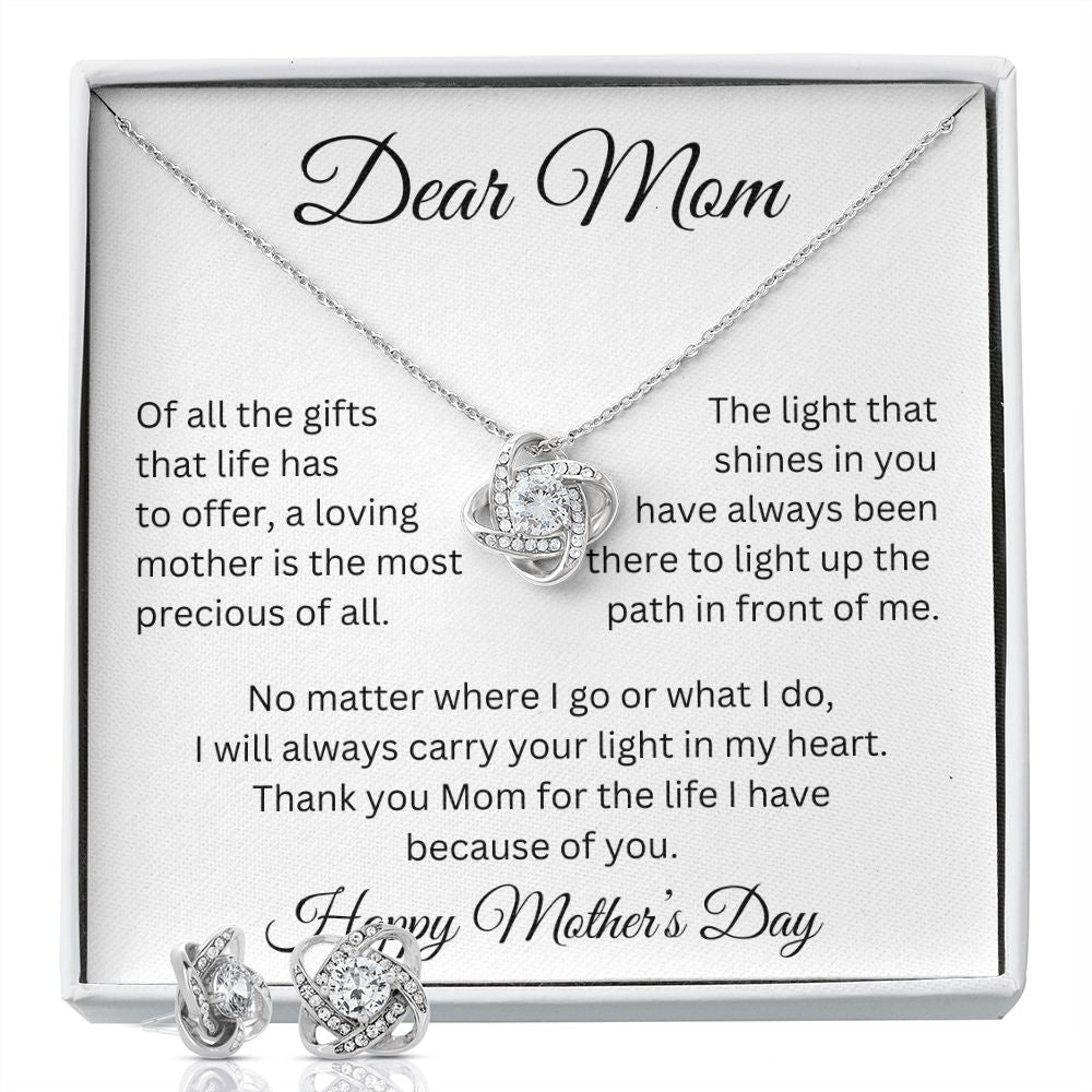 Dear Mom | Love Knot Earring and Necklace