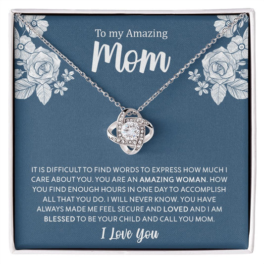 To My Amazing Mom | I Love You - Love Knot Necklace