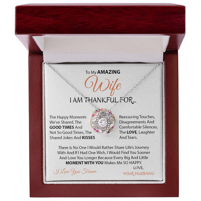 My Amazing Wife | Thankful - Love Knot Necklace