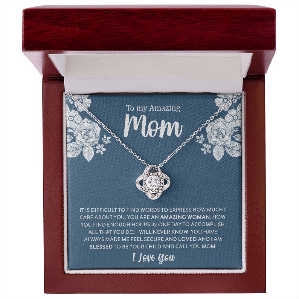To My Amazing Mom | I Love You - Love Knot Necklace