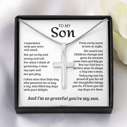stainless steel necklace with cross