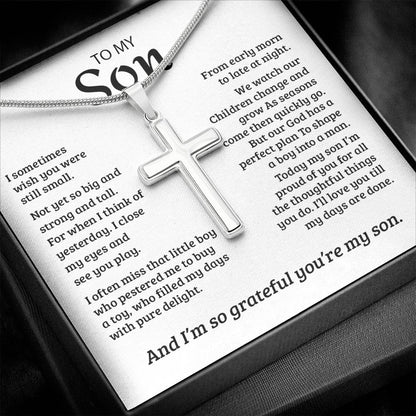 mens stainless steel necklace with cross