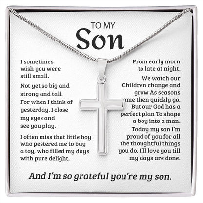 stainless steel cross necklace for men