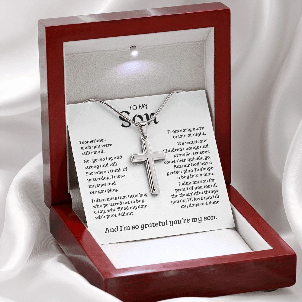 stainless steel cross necklace for men