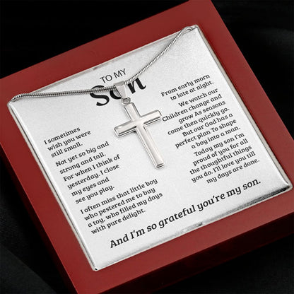 stainless steel cross necklace for men