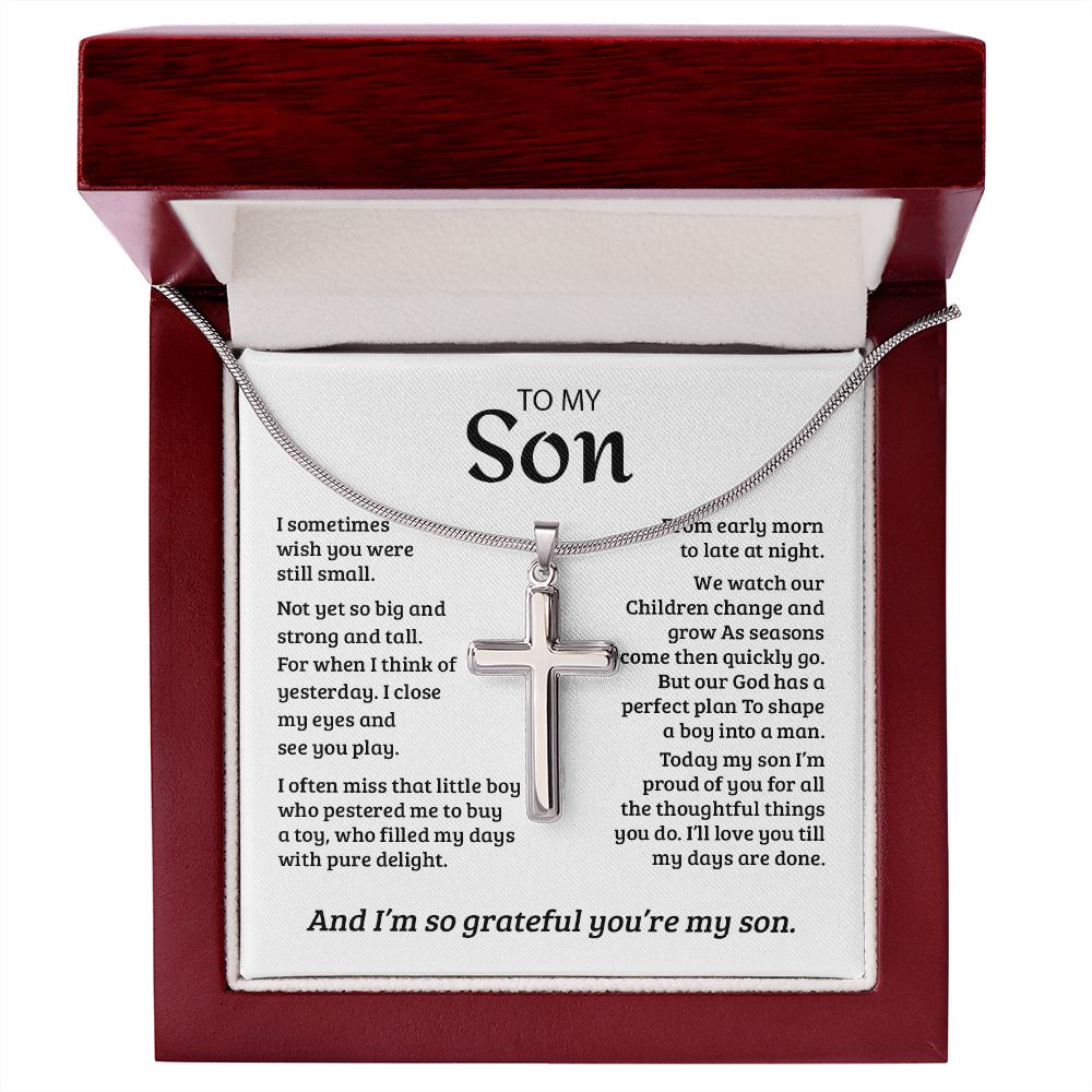 stainless steel cross necklace for men