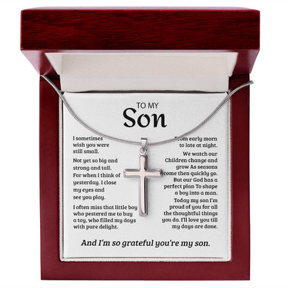stainless steel cross necklace for men